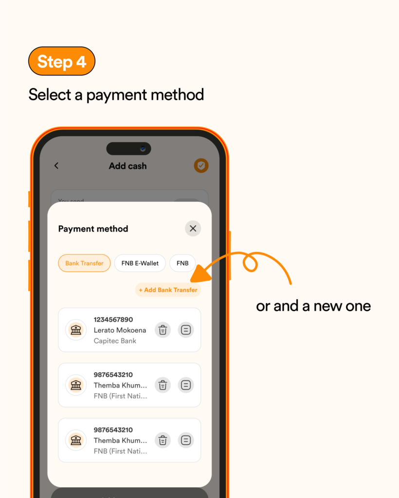 Select a payment method or add a new one
