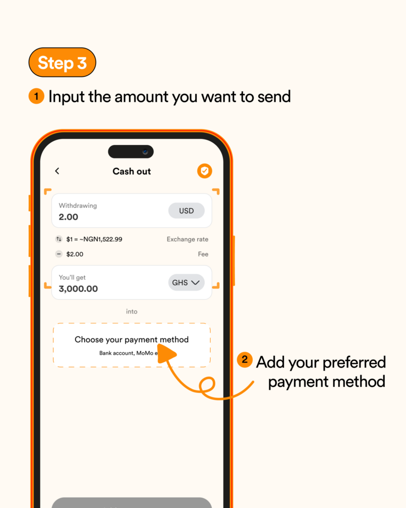 step 3 input the amount you want to send